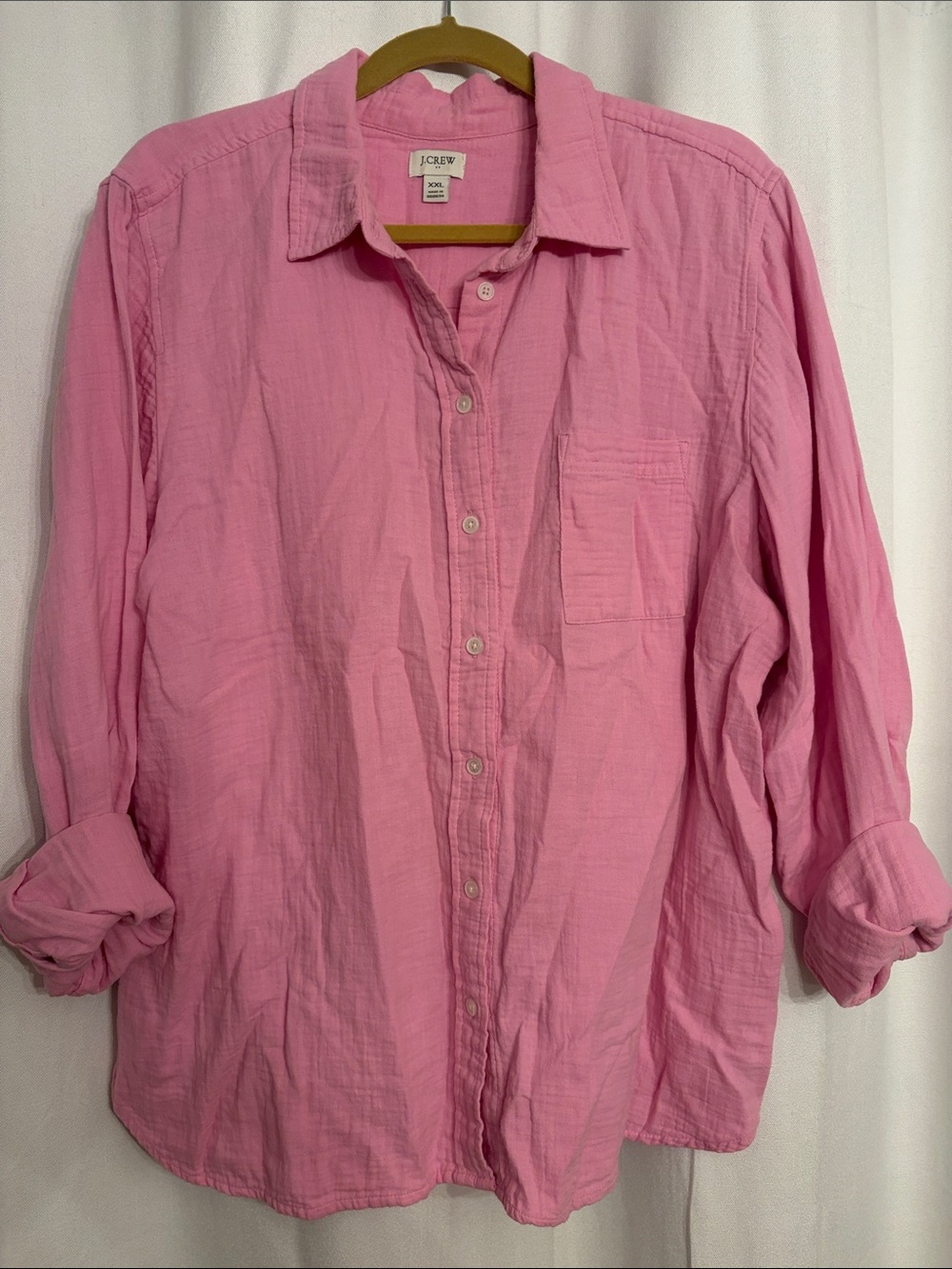 J. Crew Pink Cotton Button-Down Shirt